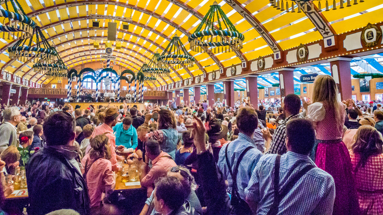 Tent interior at Oktoberfest