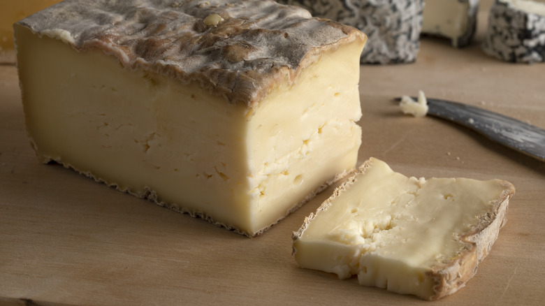 Taleggio on a cutting board