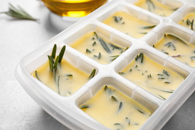 Freeze herbs in oil