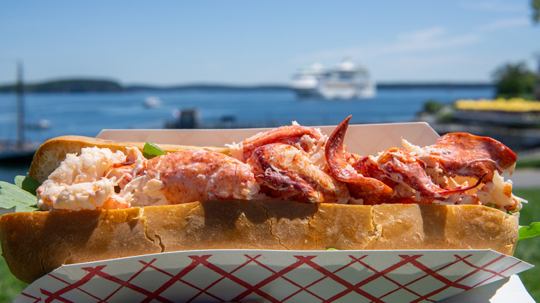 Lobster roll outdoor background