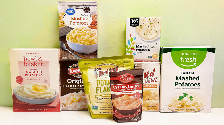 Variety of instant mashed potatoes brands