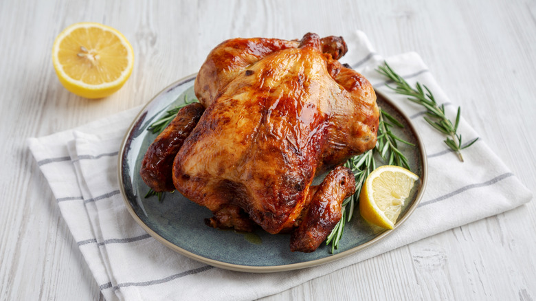 store-bought rotisserie chicken on a platter